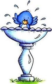 Bird In Bird Bath Drawing Image Result For Cute Bird Clip Art In Birdbath Whimsical Art Art Clip Art
