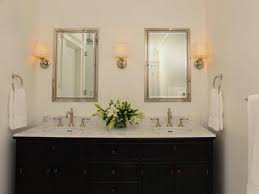 This eccentric bathroom has a black and white wallpaper pattern that almost looks like lily pads. Recessed Bathroom Cabinets Hgtv