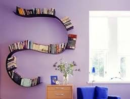 Try pink for a touch of romance. Awsome Curvy Bookshelf Books Spaces And Places Purple Room Bookshelves Diy Diy Bookshelf Wall Book Furniture