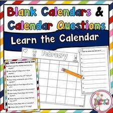 Blank Calendars And Calendar Questions Calendar Questions This Or That Questions Elementary Resources