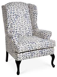 Melanie Wingback Chair Navy Dot Wingback Chair Oversized Chair Living Room Upholstered Chairs