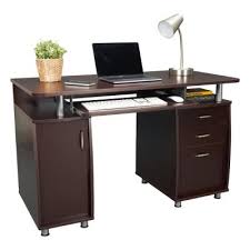 This work desk has a warm rustic brown surface, a matte black frame, and a steel mesh door, ideal for a workspace full of good ideas, creativity, and inspiration keep them at hand. Brown Desks Home Office Furniture The Home Depot