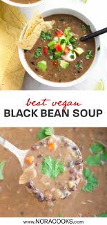 Black Bean Soup With Canned Beans A Quick And Easy Vegan Black Bean Soup Recipe Made From Canned Beans Creamy Healthy And Raw Food Recipes Healthy Plant Based Recipes Black Bean Soup Recipe