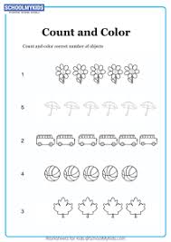 count and color upto 5 counting number worksheets for preschool kindergarten grade math worksheets schoolmykids com