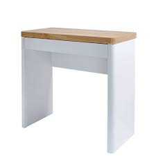Ein tisch aus massivholz wie er sein soll. Kleiner Schreibtisch In Weiss Eiche Mit Schublade 79x76x44 Cm Xuana
