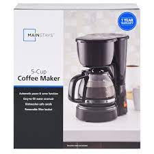 I show you how to use and set up for the first time. Mainstays 5 Cup Black Coffee Maker With Removable Filter Basket Walmart Com Walmart Com