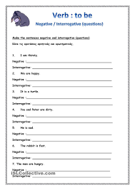 Verb To Be Negative Interrogative Gramatica Inglesa Atividades Substantivos Coletivos