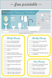 Getting Teens To Clean Printable Bathroom Cleaning Checklist