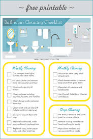 getting teens to clean printable bathroom cleaning checklist