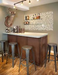 Opt for glass shelves to complement the look of the room. Easy Diy Small Basement Bar For Minimal Design Best Basement Bar Ideas Cool Wet Dry Corner And Wall Small Bars For Home Small Basement Bars Bars For Home