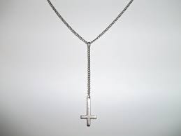 inverted cross roseary necklace want fashion style accesories inverted cross cross jewelry necklace
