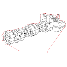 How to draw gatling gun or minigun step by step 10 easy phase : Pin On Prop Design