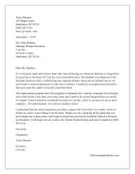 Immediate Resignation Letter For Personal Reasons