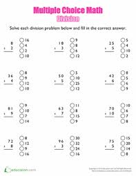 Multiple Choice Math Division Worksheet Education Com First Grade Math Worksheets Division Worksheets Math Division