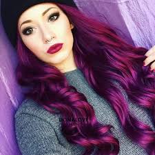 Dark Purple Wavy Waist Length Lace Front Synthetic Wig SNY089