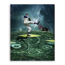 Gallery Direct Peggy Weiss's 'Pitching in the Rain' Gallery Wrapped Canvas 