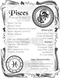 Pisces Zodiac Sign Book Of Shadow Printable Pdf Page Wicca Etsy Book Of Shadow Book Of Shadows Witch Books