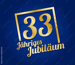 33 Jahre Jubiläum gold Stock Vector | Adobe Stock