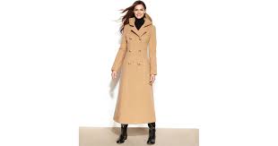 1320 x 1616 jpeg 99 кб. Anne Klein Double Breasted Wool Blend Hooded Maxi Coat In Camel Natural Lyst