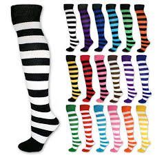 Black And White American Flag With Green Stripe Knee High Striped Tube Socks Women Ladies Black White Stripe Clown School Team Striped Knee High Socks Striped Tube Socks Striped Socks