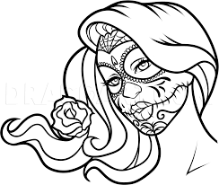 These alphabet coloring sheets will help little ones identify uppercase and lowercase versions of each letter. How To Draw Day Of The Dead Face Step By Step Drawing Guide By Dawn Dragoart Com Skull Coloring Pages Sugar Skull Art Drawing Skull Art Drawing
