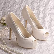 Platform High Heels Open Toe Bride Shoes Cream Lace Buy Evening Pump Lace Shoes Womans Lace Shoes Open Toe Wedding Bridal Lace Shoes Product On Alibaba Com