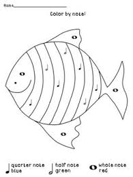 Color By Note Under The Sea Fish Music Coloring Notes Fish Coloring Page