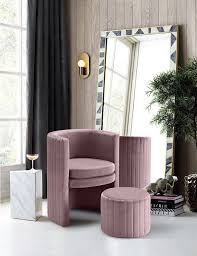 Save on furniture & more. Selena Velvet Accent Chair Pink By Meridian Furniture Furniturepick