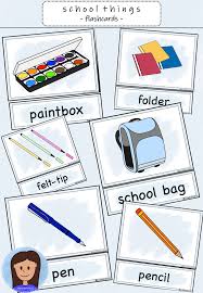 Flashcards School Things Englisch Grundschule Unterrichtsmaterial Im Fach Englisch In 2020 Englisch Grundschule Grundschule Englischunterricht