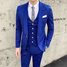 Costume mariage homme le choix du costume de mariage pour homme paraît facile, mais il suit me sur mesure hommes 3 diviseur costume pour soir¨¦e de mariage veste de costume de smoking. Royal Blue Suit Men Black Red White Rose Print Suits Wedding Tuxedo Smoking Homme Mariage Costume Luxury Mens Stylish 3pcs Suit Suits Aliexpress