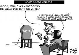 A polêmica do voto impresso. Charge Voto Impresso Vvale