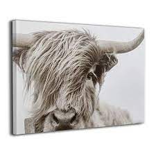 Hd8yehao Highland Cow Canvas Wall Art Prints Photo Modern Paintings Home Decoration Giclee Artwork Wood Fr Highland Cow Canvas Cow Canvas Highland Cow Pictures