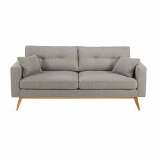 Scandinavian 3 Seater Light Grey Sofa Maisons Du Monde Light Gray Sofas Scandinavian Sofas Scandinavian Sofa Design