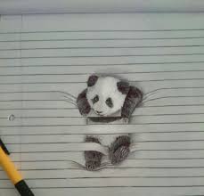 Optical Illusions Pencil Drawings Of Animals Cute Drawings Panda Drawing