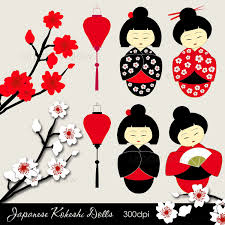 Kokeshi Dolls Japanese Dolls Clip Art Set In Png Jpeg Files Kokeshi Dolls Japanese Dolls Kokeshi