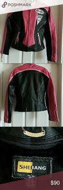 Shebang Women Leather Jacket Pre Owned Shebang Women Leather Jacket Size Small Color Black Pink Leather Jackets Women Leather Jacket Leather Jacket Men