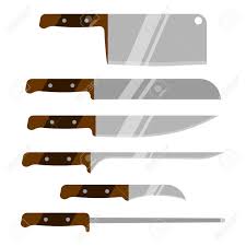 Knife kitchen tools and equipment and their uses with pictures. Vector Set Of Kitchen Knives Kitchen Utensils Knife Isolated On White Background Royalty Free Cliparts Vectors And Stock Illustration Image 77914112