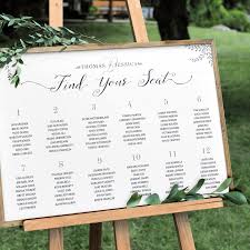Rustic Seating Chart Personalized Print