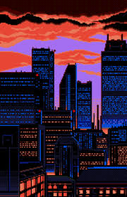 But the unique and iconic visual aesthetic cultivated alongside it is now, debatably, more popular and recognizable than the music itself. Snake Is About To Infiltrate Camp Omega In Pixel Artist Catherine S Beautiful Giffy Recreation Of Me Pixel Art Pixel City Vaporwave Wallpaper