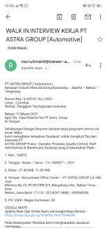 Apr 25, 2015 · pengalaman seleksi psikotes di astra group assalmuallaikum sobat pembaca yang berbahagia. Panggilan Interview Pt Astra Group Glints Community