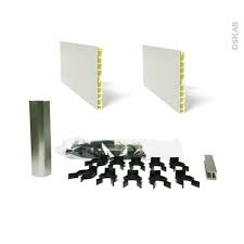 Achetez votre plinthe de cuisine keria noir avec joint d'étanchéité l220xh15,4. Kit 2 Plinthes De Cuisine Pvc Alu Avec Clips Et Raccords L400 X H15 Cm Sokleo Oskab