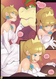 princess peach and bowser (mario) drawn by norasuko | Danbooru