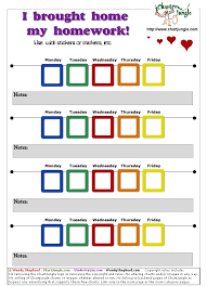 i brought home my hw homework chart teaching special