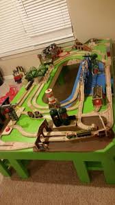 Island Of Sodor Train Table Home Made Has Steamworks Dieselworks Knapford Station And Tidmouthsheds Train Table Toy Train Wooden Train Track
