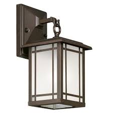 Shop Portfolio Aged Bronze Outdoor Wall Light With Sandblast Glass At Lowes Com Porch Lighting Outdoor Wall Lighting Craftsman Lighting
