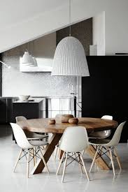 1 Jolie Salle A Manger Complete Pas Cher Avec Table Ronde En Bois Massif Et Dining Room Furniture Modern Apartment Dining Room Dining Room Design