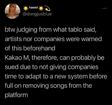 Kakao m have released their official statement regarding the removal of their artists from spotify globally. Tcu2f4mnkogbvm