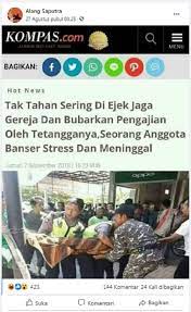 Kasus jne dan banser j a s m e r a h 5 begini semboyan gp ansor dan banser melawan pki duta co. Seorang Anggota Banser Meninggal Karena Stres Sering Diejek Tetangga