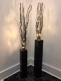 Wood Vase Set Set Of Two Home Wedding Modern Minimalist Etsy Floor Vase Decor Wood Vase Floor Vase