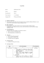 Contoh rpp sma bahasa inggris speaking kurikulum. Contoh Lesson Plan Bahasa Inggris Sma Kurikulum 2013 Temukan Contoh